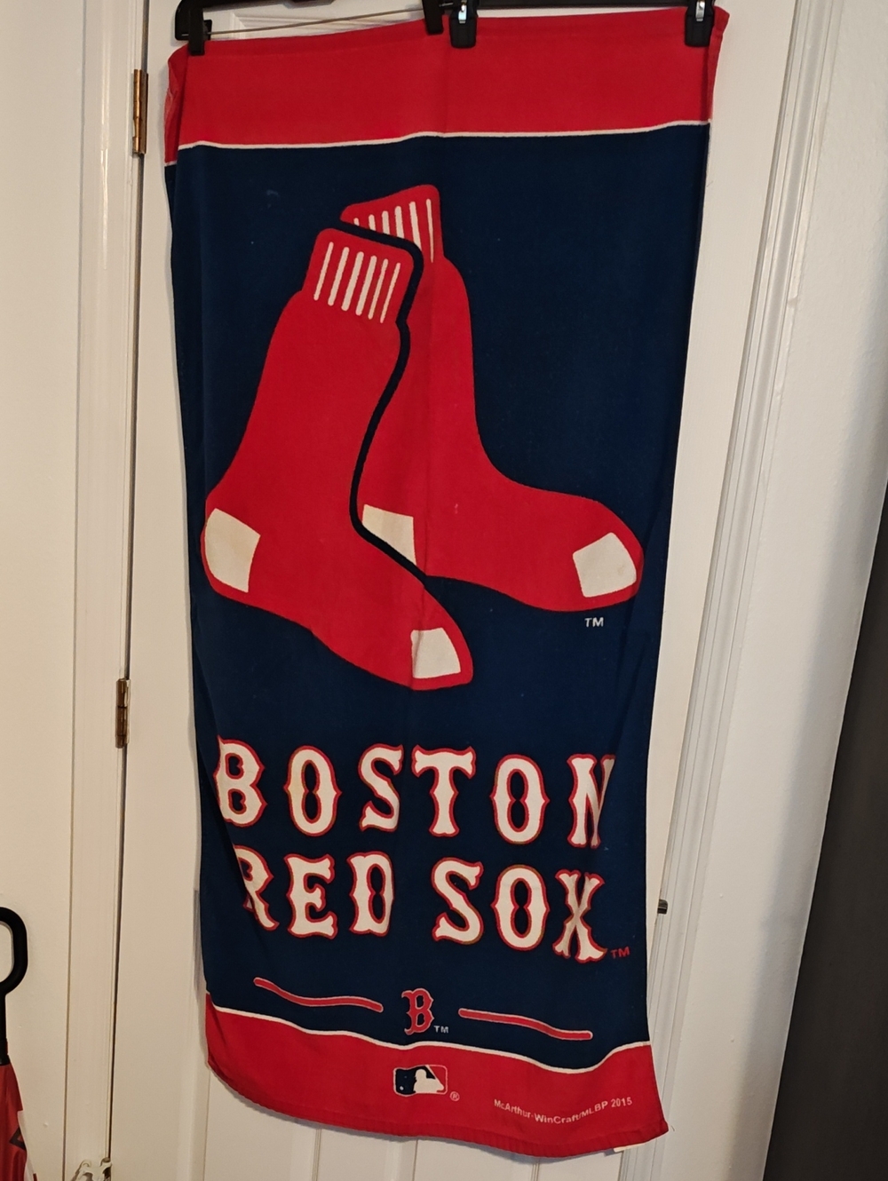 Boston Red Sox Navy & Red Team Logo Beach Towel